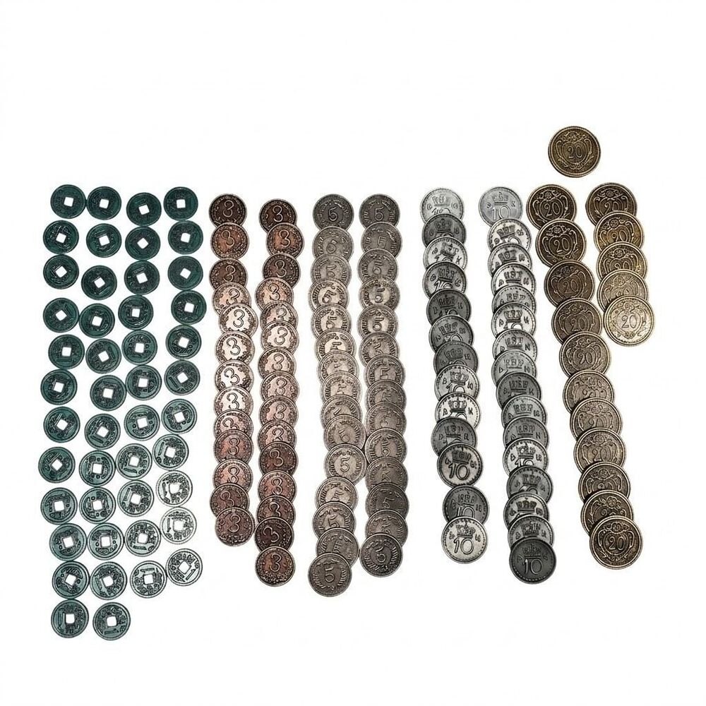 Stonemaier Games Scythe Metal Coins 100+ Coins 1,3,5,10,20 RPG TTRPG Board Game